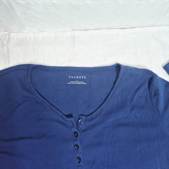 Talbots Women's Navy Blue Long Sleeved Tee Size L - Picture 3 of 5